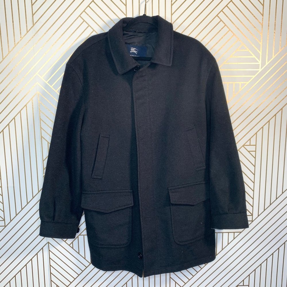 Burberry Men's Sasso Black Cashmere Zip Front Coat